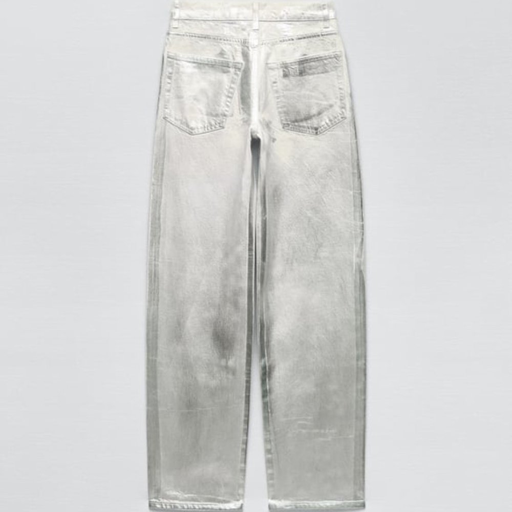 ZARA METALLIC JEANS - Picture 3 of 6